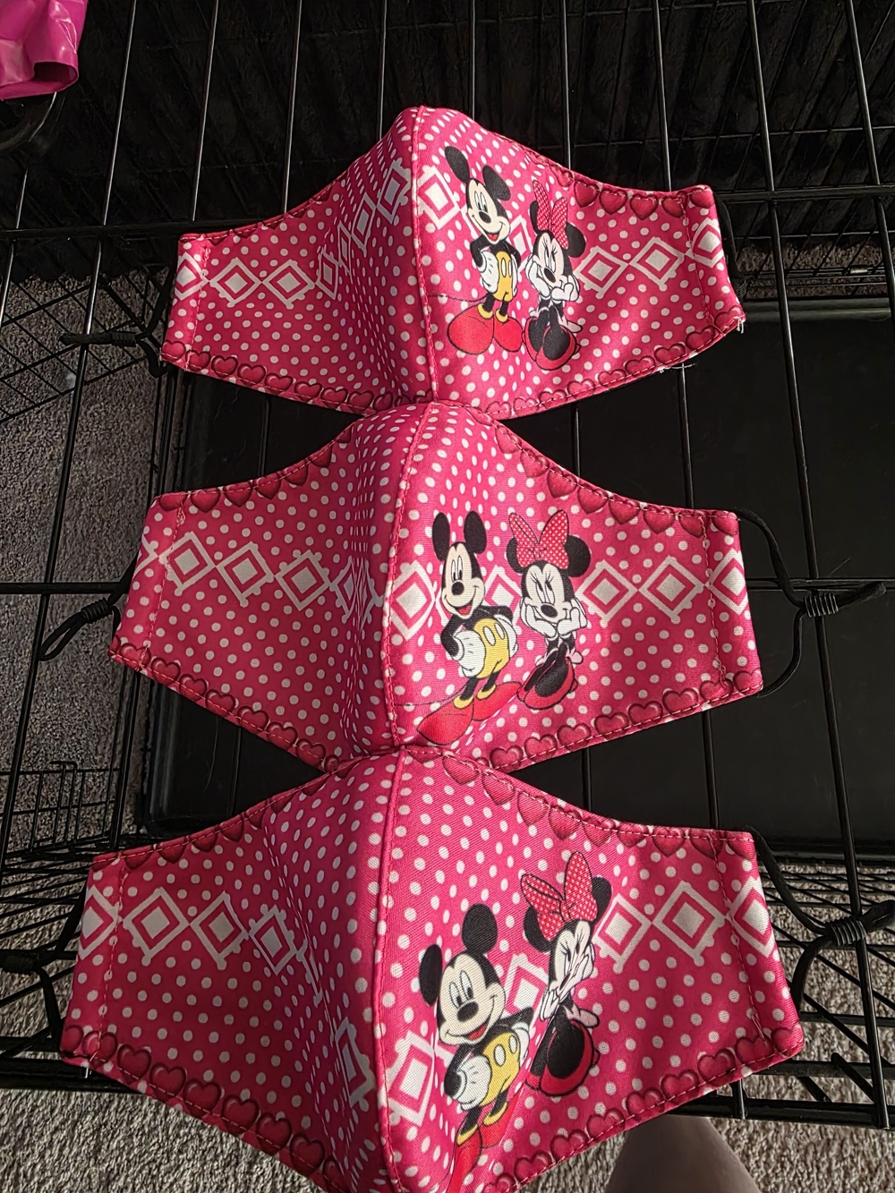 Disney Kids' Pink Mickey & Minnie Face Mask - Pack of 3